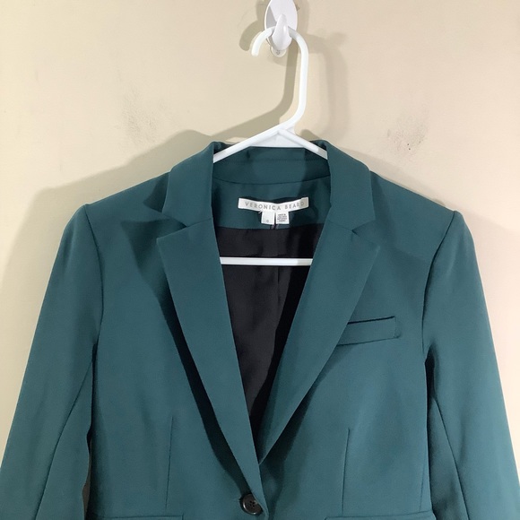 Veronica Beard One Button Green Blazer Jacket - Picture 3 of 7
